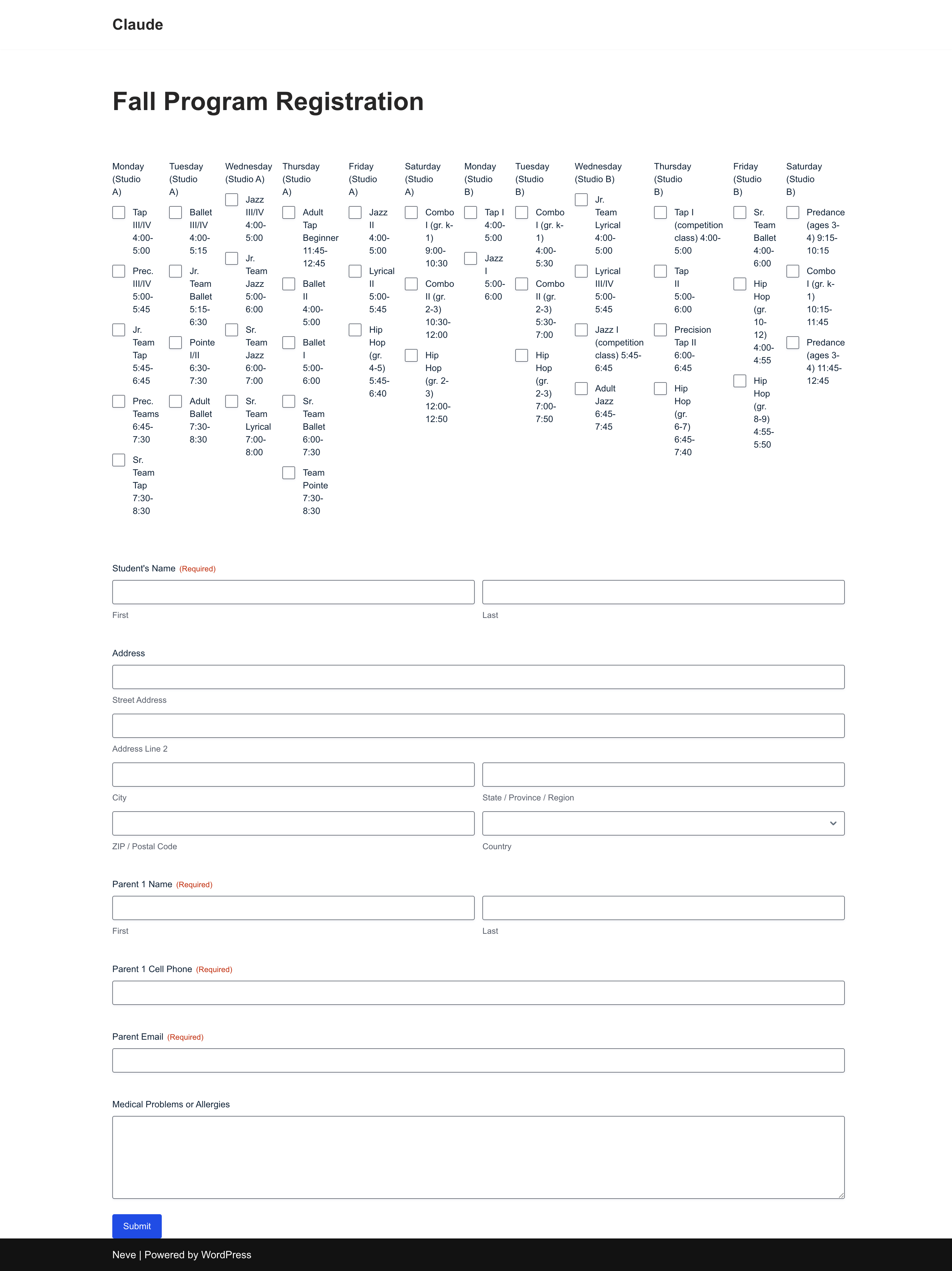 Broken layout: 12 columns crammed into one row