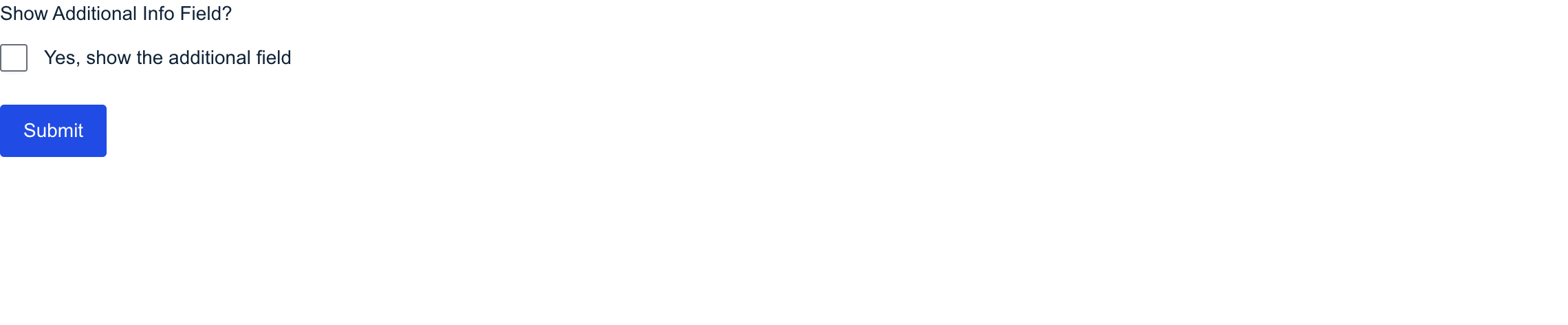 Broken: whole row hides on load, checkbox click reveals it was a hide bug